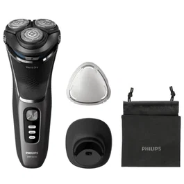 Philips S3343/13 Afeitadora Eléctrica Serie 3000 Wet & Dry con 27 Cuchillas PowerCut, Cabezales 5D Pivotantes y Batería para Afeitado en Seco y Húmedo